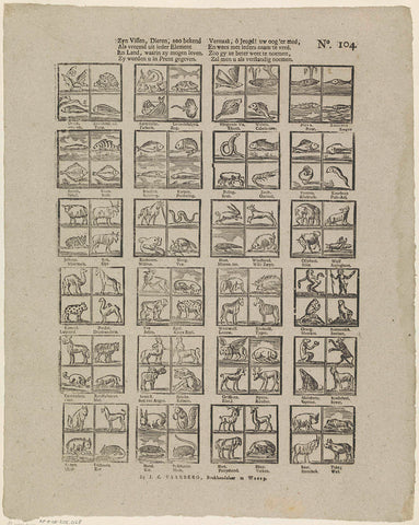 Zyn fish, animals; so familiar / As strange from every element [(...)], Joannes Christoffel Vaarberg, 1806 - 1830 Canvas Print