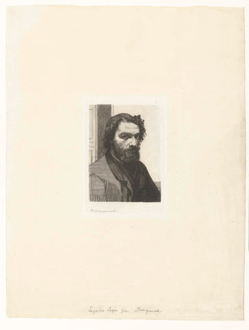 Portrait of artist Alphonse Legros, Félix Bracquemond, 1875 Canvas Print