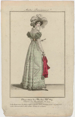 Observateur des Modes, 1822, No. 229 : Modes Parisiennes : Paille d'Itali (...), anonymous, 1822 Canvas Print