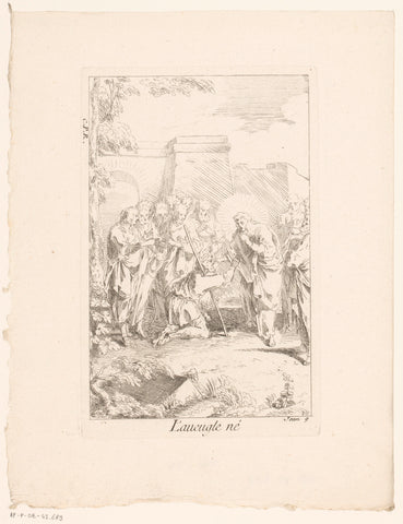 Healing of the blindborn, Gabriel Huquier, 1705 - in or before 1732 Canvas Print