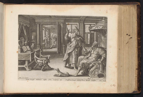 Jeremiah with King Zedekiah, Antonie Wierix (II), 1646 Canvas Print