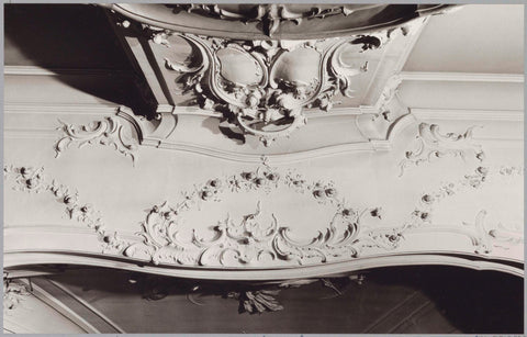 Ornament above display cabinet and part of the ceiling, 1981 Canvas Print