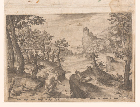 Landscape with falling Icarus, Johann Sadeler (I), c. 1570 Canvas Print