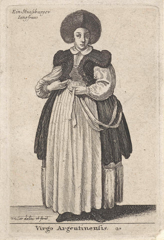 Virgo Argentinensis / Ein Strassburger Iungfraw, Wenceslaus Hollar, 1644 Canvas Print