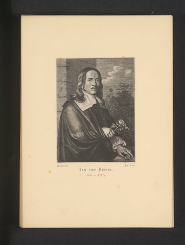 Reproduction of an engraving of a portrait of Jan van Kessel by Alexander Voet (II), Joseph Maes, c. 1872 - in or before 1877 Canvas Print