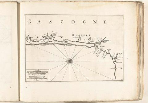 Map of the coast of Gascony near Bayonne, c. 1702, anonymous, 1702 - 1703 Canvas Print