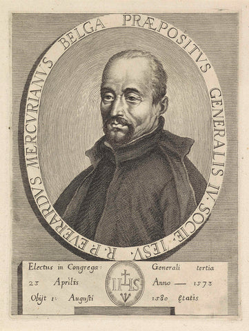 Portrait of the Jesuit Everardus Mercurianus, Arnold van Westerhout, 1731 Canvas Print