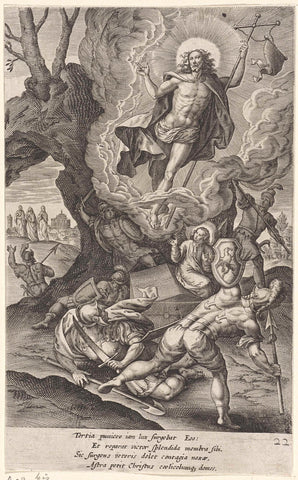 Resurrection of Christ, Antonie Wierix (II), 1583 - 1587 Canvas Print