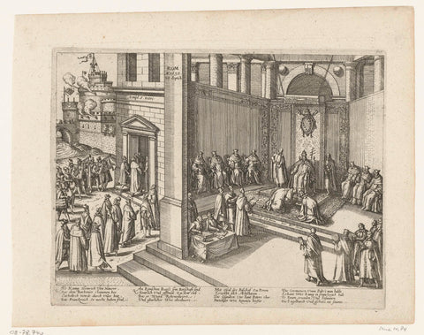 Envoy of Henry IV to the Pope, 1595, Frans Hogenberg (workshop of), 1595 - 1597 Canvas Print