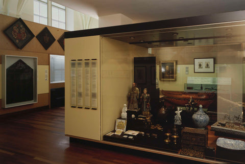 Room 107 with display case with various objects, 2003 Canvas Print