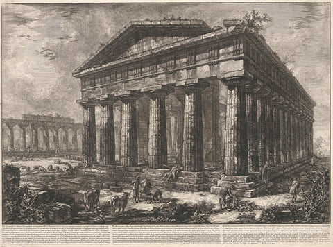 Temple of Neptune at Paestum, Giovanni Battista Piranesi, 1778 Canvas Print