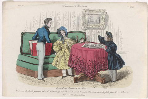 Journal des Dames et des Modes, Costumes Parisiens, 25 September 1835, (3322): Costumes de petits garçons (...), Jean Denis Nargeot, 1835 Canvas Print