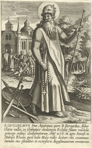 Saint William of Aquitaine, Adriaen Collaert, 1608 Canvas Print