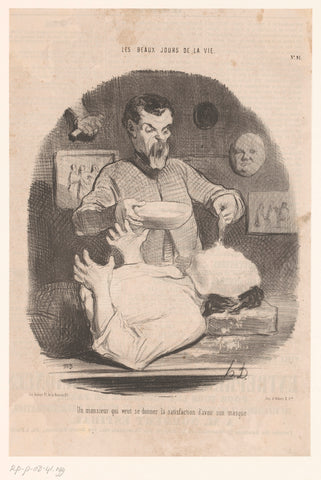 Man lets cast off his face, Honoré Daumier, 1844 Canvas Print