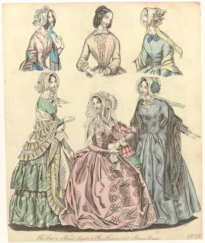 The World of Fashion, 1846 : The Last & Newest (...) Morning Dresses, anonymous, 1846 Canvas Print