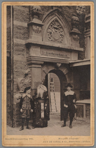 Three men in costume at the World's Fair of 1895 in Amsterdam, Guy de Coral & Co., 1895 Canvas Print