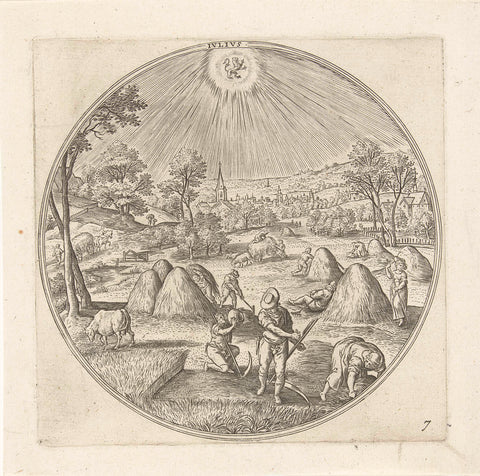 July, Adriaen Collaert, 1578 - 1582 Canvas Print