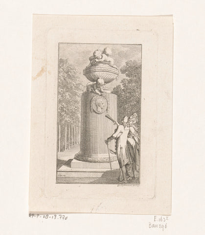 Monument voor Christian Fürchtegott Gellert, Daniel Nikolaus Chodowiecki, 1736 - 1801 Canvas Print