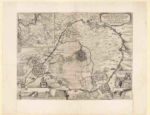 Siege of Grol by Frederik Hendrik, 1627, Claes Jansz. Visscher (II) (workshop or), 1627 Canvas Print