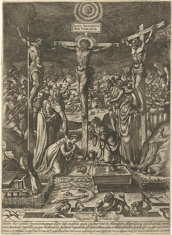 Crucifixion of Christ, Pieter van der Borcht (I), 1573 - 1614 Canvas Print