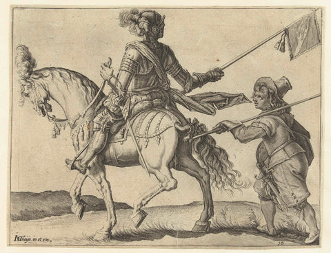 Horseman with Banner, Jacob de Gheyn (II) (workshop of), 1599 Canvas Print