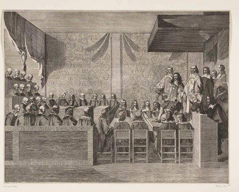 King Charles II of England addresses the sitting members of the States-General, 1660, Pieter Philippe (attributed to), 1660 Canvas Print