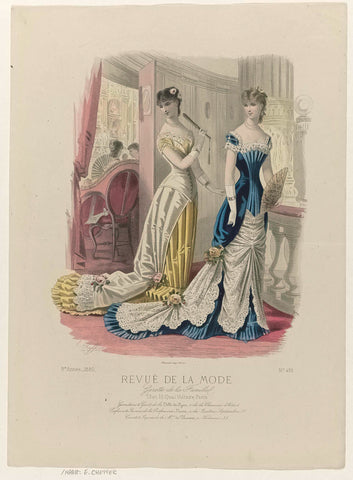 Revue de la Mode, Gazette de la Famille, Sunday, February 29, 1880, 9th year, No. 426: Garnitures & Gants de la Ville de Lyon.., E. Cheffer, 1880 Canvas Print