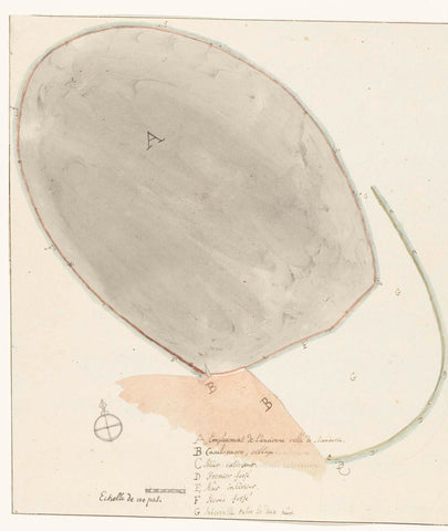 Map with dimensions of the old town of Manduria, Willem Carel Dierkens, 1778 Canvas Print