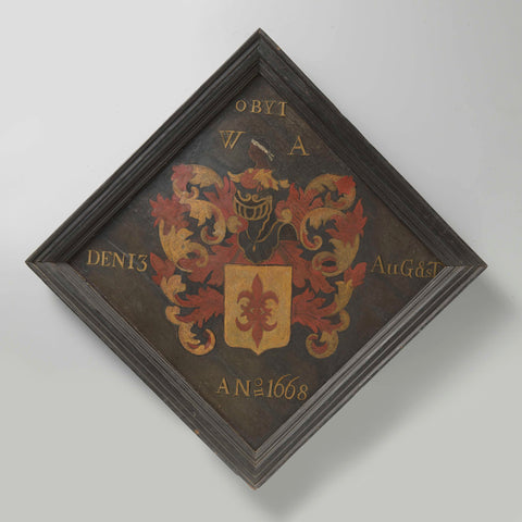 Tomb plate of Arnoldus van Wachtendonck (died 1668), deputy director of Bengal (1665-68), , 1668 Canvas Print