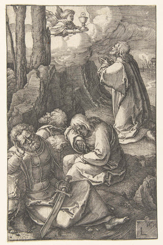 Christ in the garden of Gethsemane, Luke of Leyden, 1521 Canvas Print