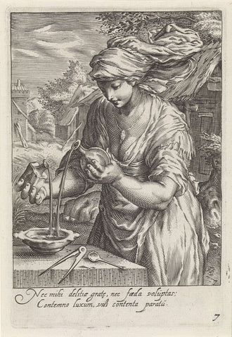 Temperance (Temperance), Jacob Matham, 1601 - 1652 Canvas Print