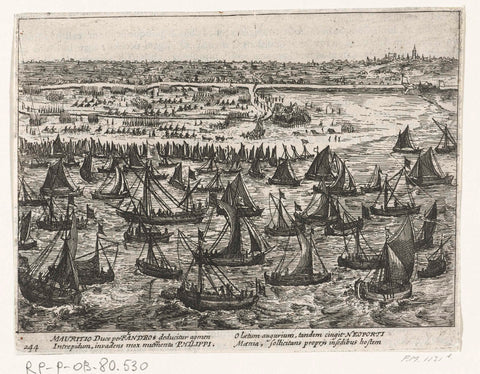 The fleet landing at Philippine (right leaf), 1600, anonymous, 1613 - 1615 Canvas Print