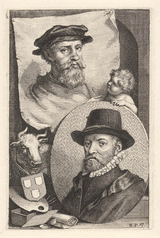 Portraits of Dirck and Wouter Pietersz. Crabeth, Jacob Houbraken, 1753 Canvas Print