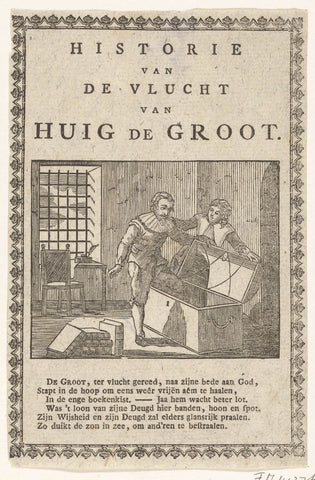 Title print for the school booklet Historie van de vlucht van Huig de Groot, 1800, anonymous, 1795 - 1800 Canvas Print