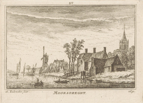 View of Moordrecht, 1631, Abraham Rademaker, 1725 - 1803 Canvas Print