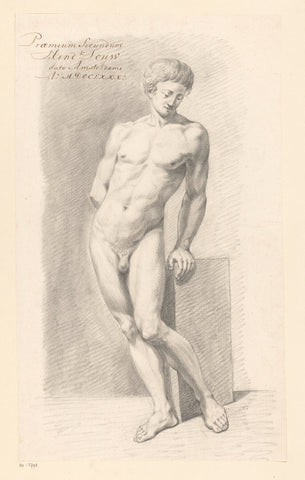 Standing male nude, seen from the front (2nd prize 1781), Hendrik Louw, 1781 Canvas Print