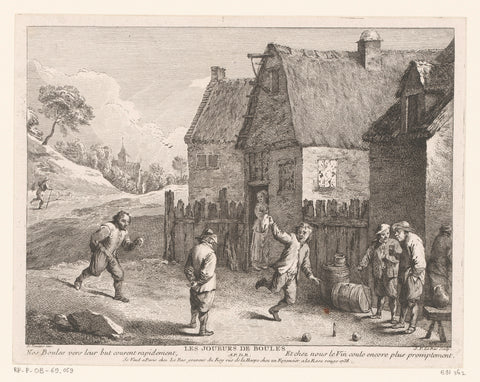 Farmers play pétanque, Jacques-Philippe Le Bas, 1736 Canvas Print