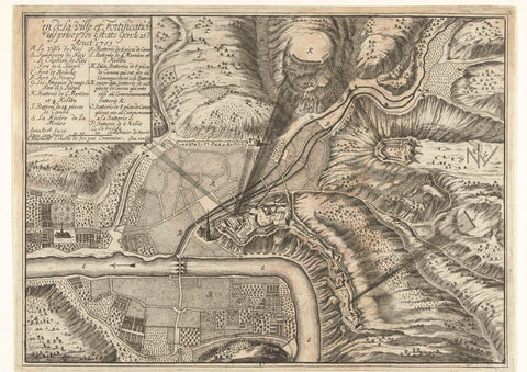 Map of shelling and capture of Huy, 1703, Jan van Call (II), 1703 Canvas Print