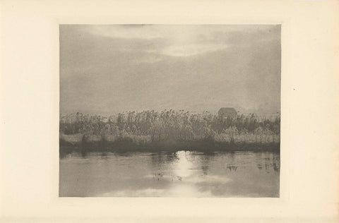 Water met korenveld, Peter Henry Emerson (attributed to), 1890 - 1895 Canvas Print