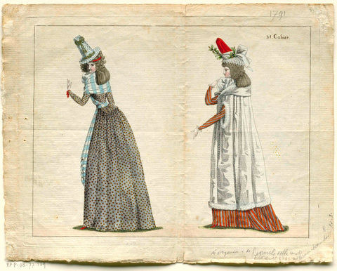 The First Fashion Magazine, A.B. Duhamel (possibly), 1790 Canvas Print