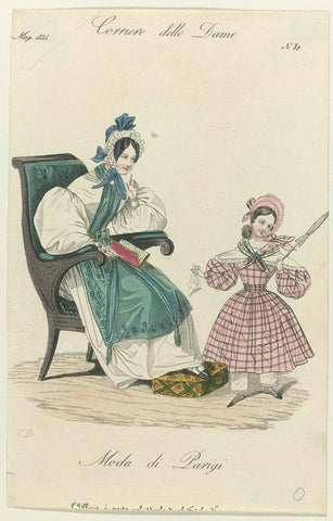 Corriere delle Dame, mei 1835, No. 31 : Fashion of Paris, Monogrammist CD (graveur), 1835 Canvas Print