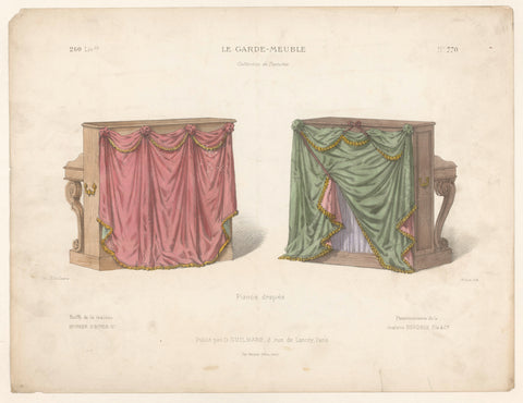 Two pianos with draperies, Midart, 1845 - 1862 Canvas Print