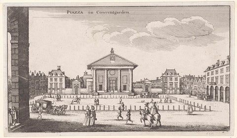 View of the Covent Garden in London, Wenceslaus Hollar, 1800 - 1899 Canvas Print