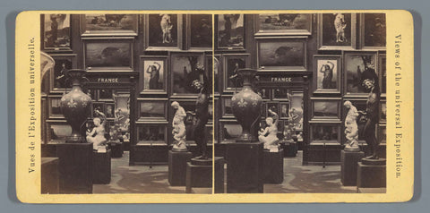 Interior of the French section in the Kunsthal at the World's Fair of 1873, anonymous, 1873 Canvas Print