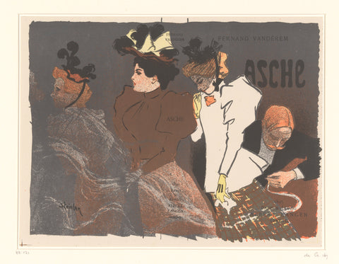 Cover illustration for Asche by Fernand Vandérem, Théophile Alexandre Steinlen, 1895 Canvas Print