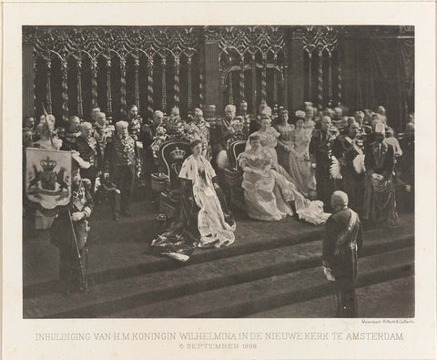 Inauguration of Wilhelmina, queen of the Netherlands, in the Nieuwe Kerk in Amsterdam on 6 September 1898, Herman Deutmann, Riffarth & Co Meisenbach, 1898 Canvas Print