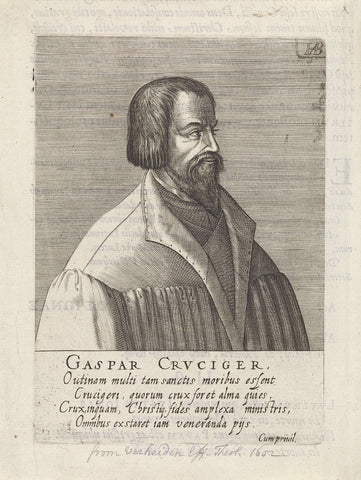 Portrait of Gaspar Creutziger, Hendrick Hondius (I), 1599 Canvas Print