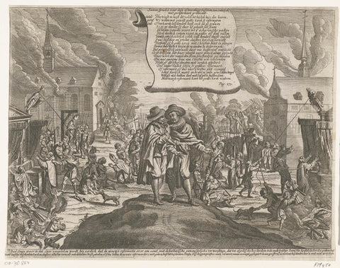 Similarities between the destructions during the old and new reformation, anonymous, 1625 - 1674 Canvas Print