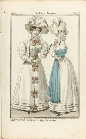 Journal des dames et des modes 1826, Costumes Parisiens (2422), anonymous, 1826 Canvas Print