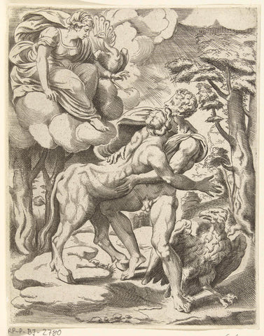 Jupiter, Io and Juno, Cornelis Bos, c. 1537 - c. 1555 Canvas Print